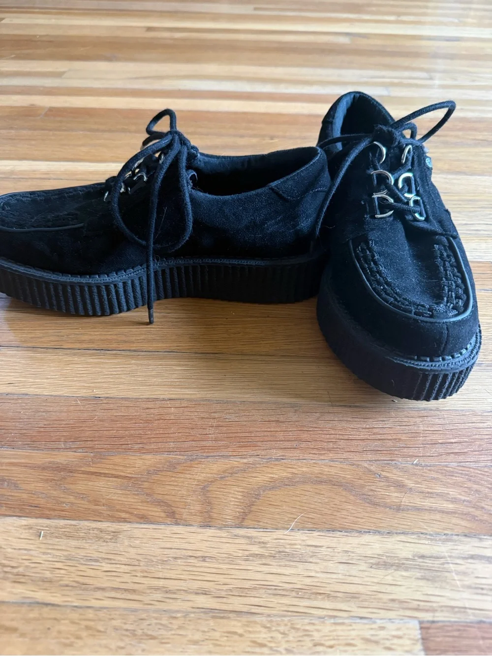 Black Suede Creeper Shoes